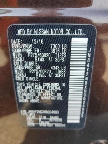 2017 NISSAN ARMADA SV #3309053181