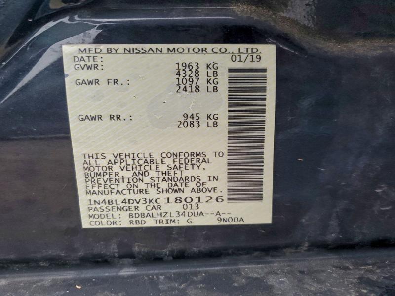 2019 NISSAN ALTIMA SV #3311690259