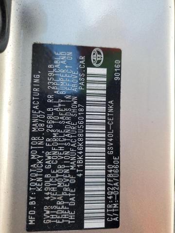 2008 TOYOTA CAMRY LE #3301752341