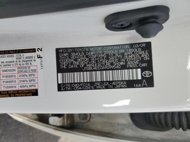 2010 TOYOTA COROLLA BA - JTDBU4EE0A9099540