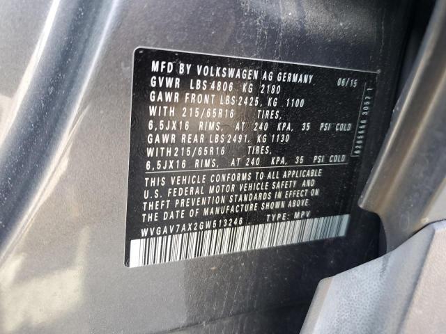 2016 VOLKSWAGEN TIGUAN S #3293502409