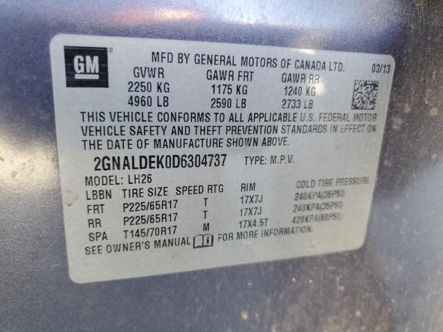 2013 CHEVROLET EQUINOX LT - 2GNALDEK0D6304737