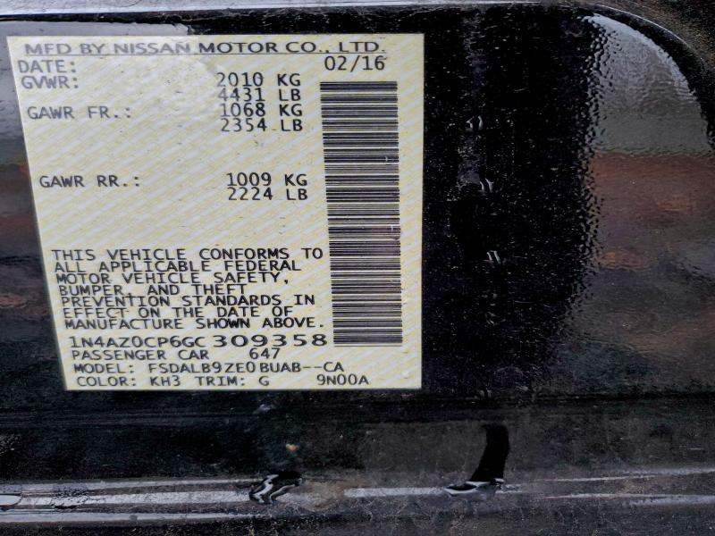 2016 NISSAN LEAF S #3305478090