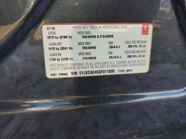 2016 TESLA MODEL X #3287777099