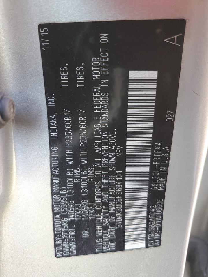 Lot #3290042279 2015 TOYOTA SIENNA LE