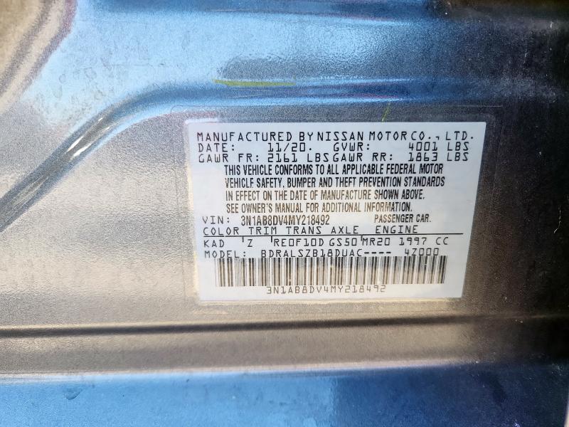 2021 NISSAN SENTRA SR #3290352763