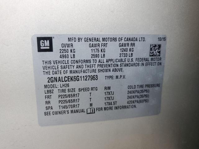 2016 CHEVROLET EQUINOX LT #3303885743