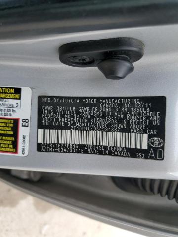 2011 TOYOTA COROLLA BA #3296279426