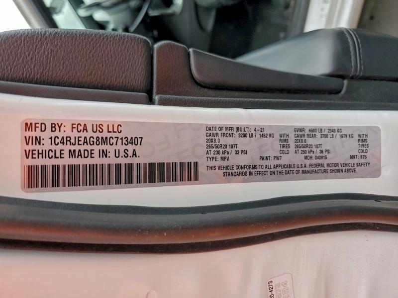 2021 JEEP GRAND CHER #3310394965
