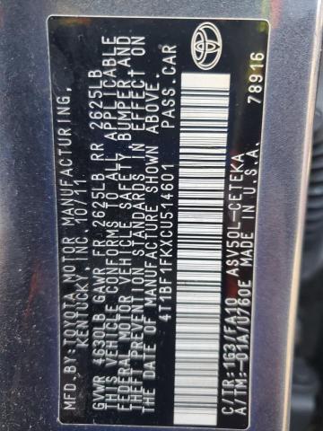 2012 TOYOTA CAMRY #3305484097