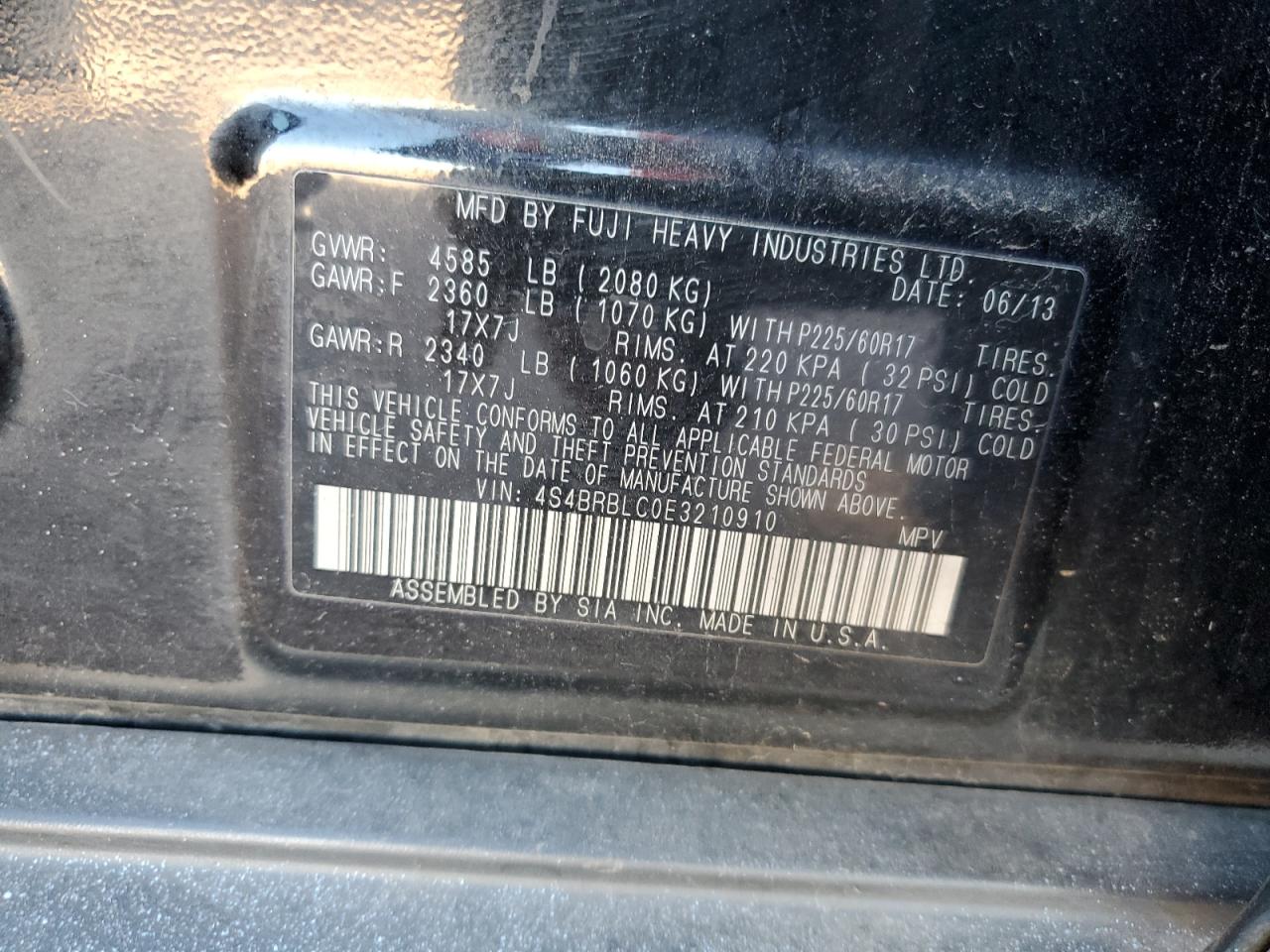 SUBARU OUTBACK 2.5I LIMITED