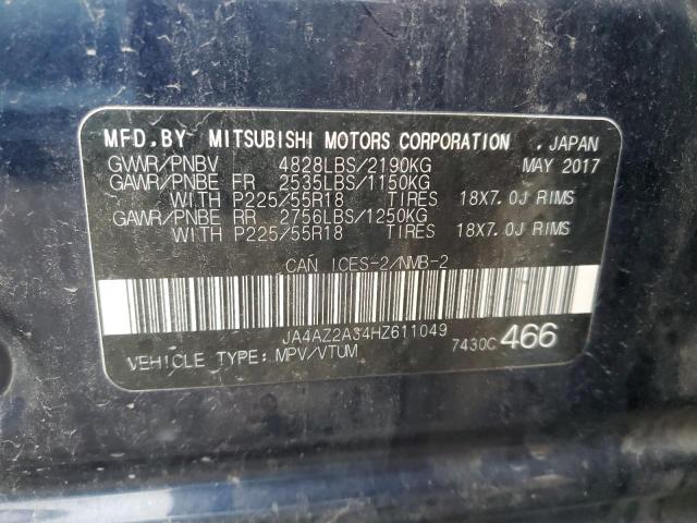 2017 MITSUBISHI OUTLANDER - JA4AZ2A34HZ611049