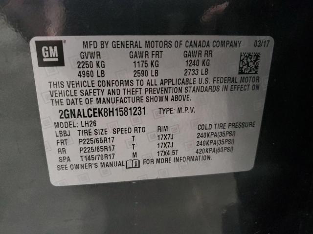 2017 CHEVROLET EQUINOX LT #3303996673