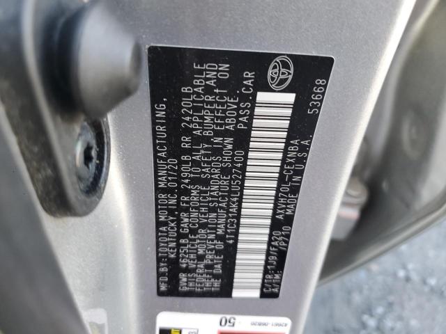 2020 TOYOTA CAMRY LE #3310625849