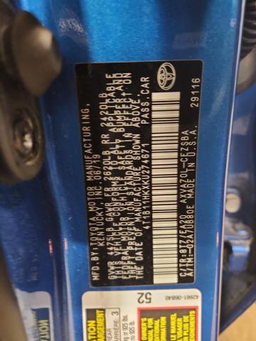 2019 TOYOTA CAMRY L - 4T1B11HKXKU274671