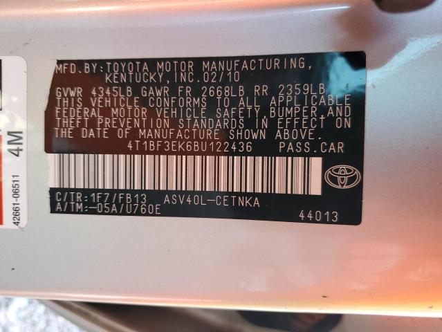 2011 TOYOTA CAMRY BASE #3287690031