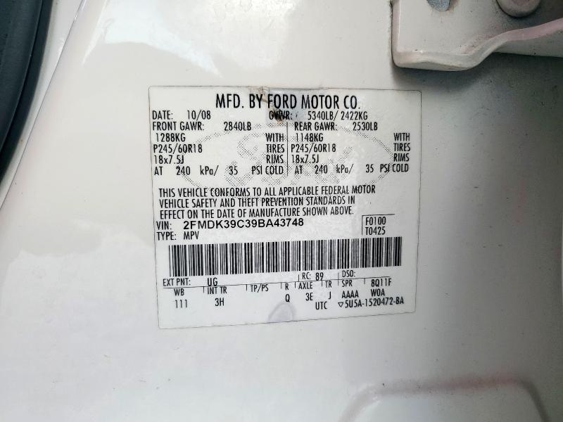 2009 FORD EDGE LIMIT #3296385710