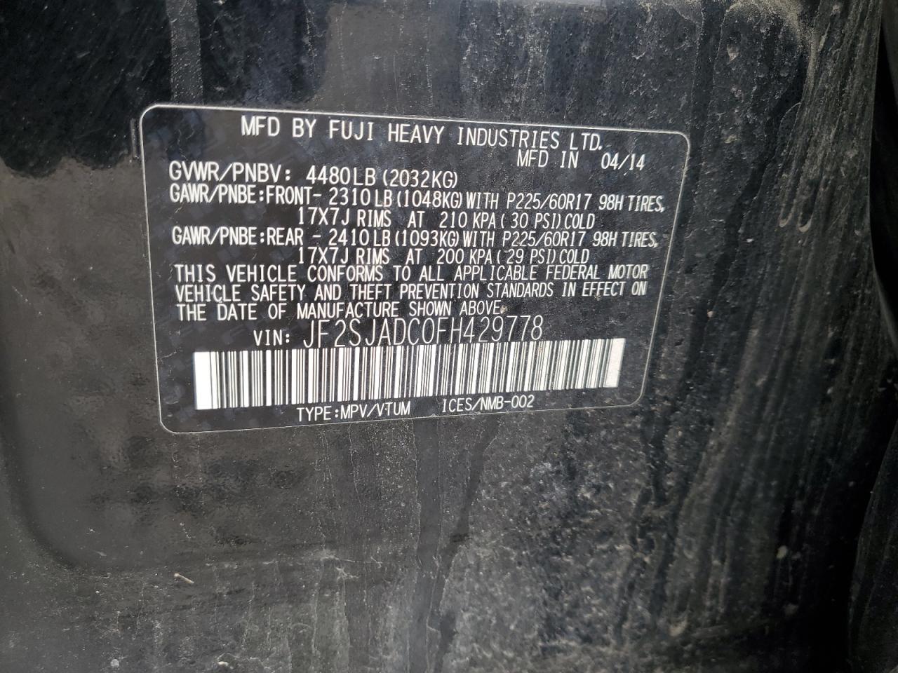 SUBARU FORESTER 2.5I PREMIUM