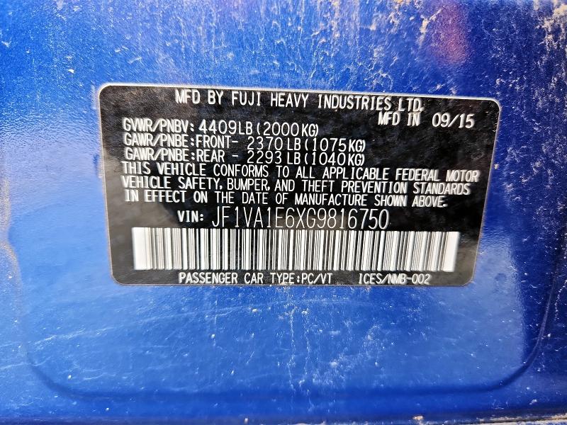 2016 SUBARU WRX PREMIU #3291186985