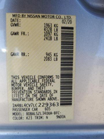 2020 NISSAN ALTIMA SR #3292746774