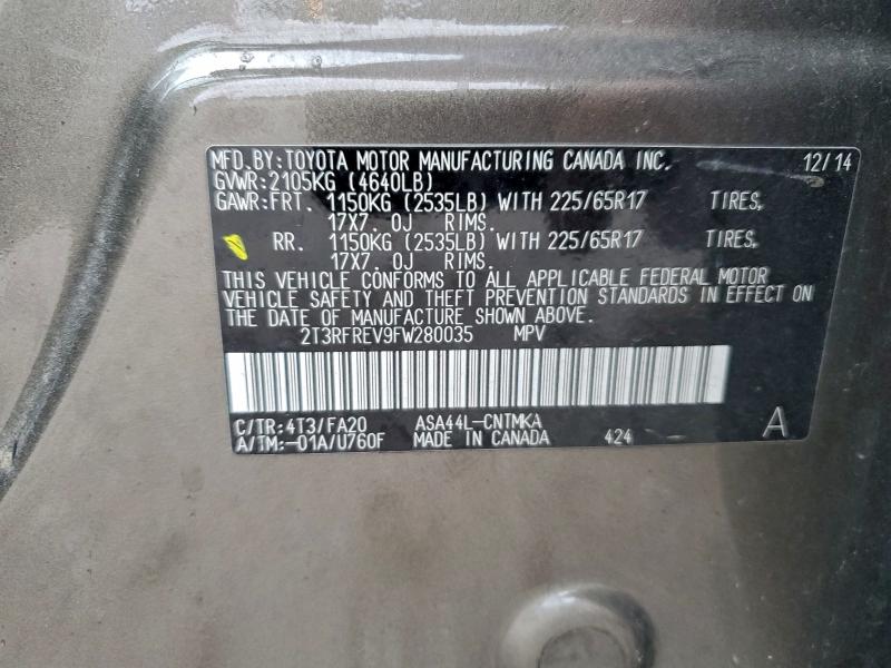 2015 TOYOTA RAV4 XLE #3312652163