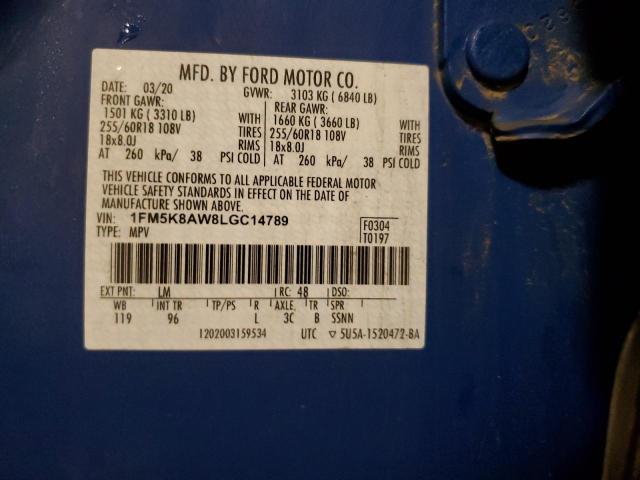 2020 FORD EXPLORER P #3305361329