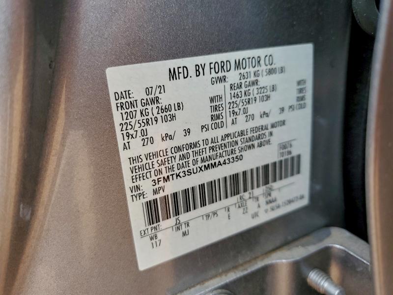 2021 FORD MUSTANG MA #3294262909