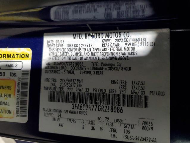 2016 FORD FUSION SE #3304519452