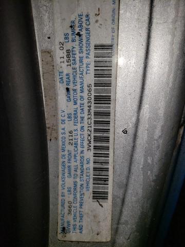 2003 VOLKSWAGEN NEW BEETLE #3284338030