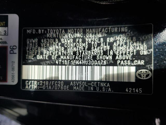 2017 TOYOTA CAMRY LE #3303880698