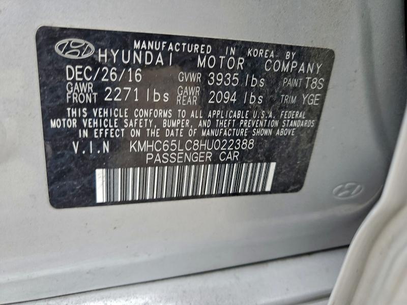 2017 HYUNDAI IONIQ BLUE #3312770127