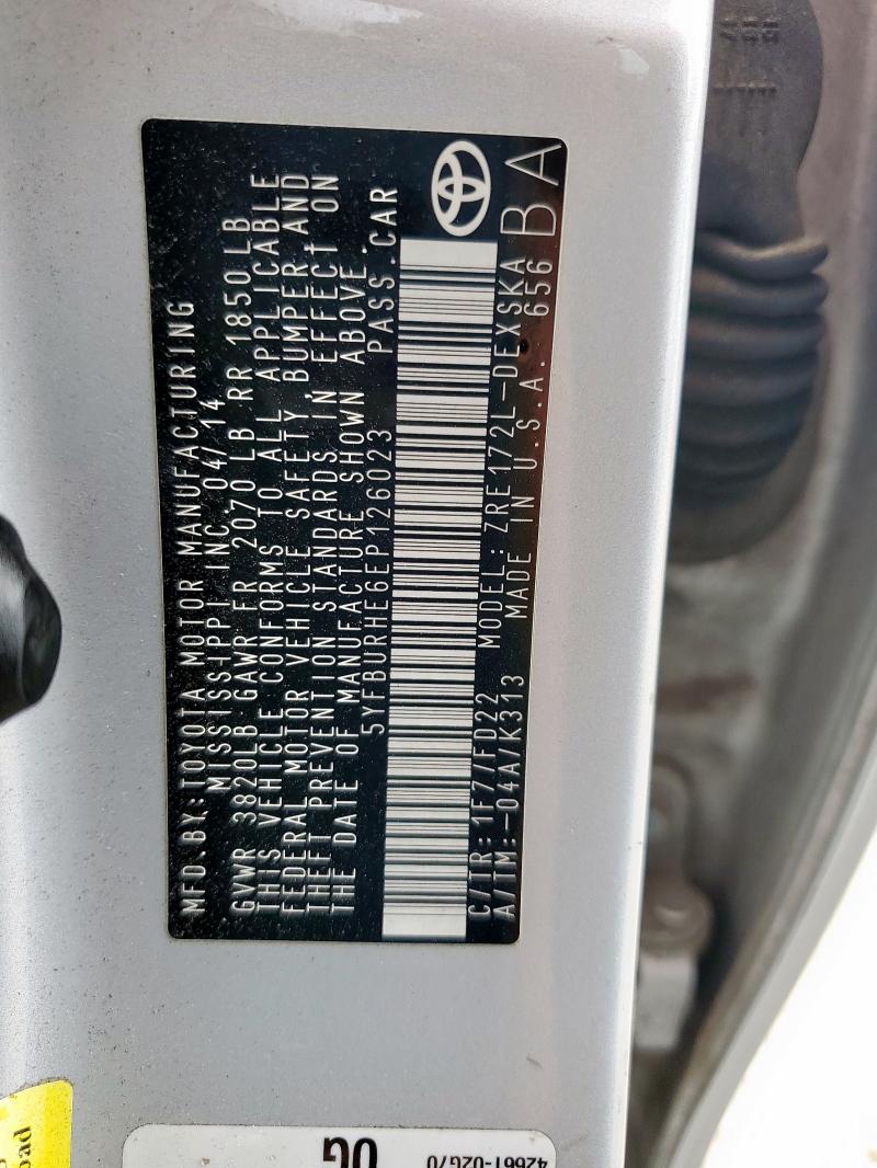 2014 TOYOTA COROLLA L #3290024271