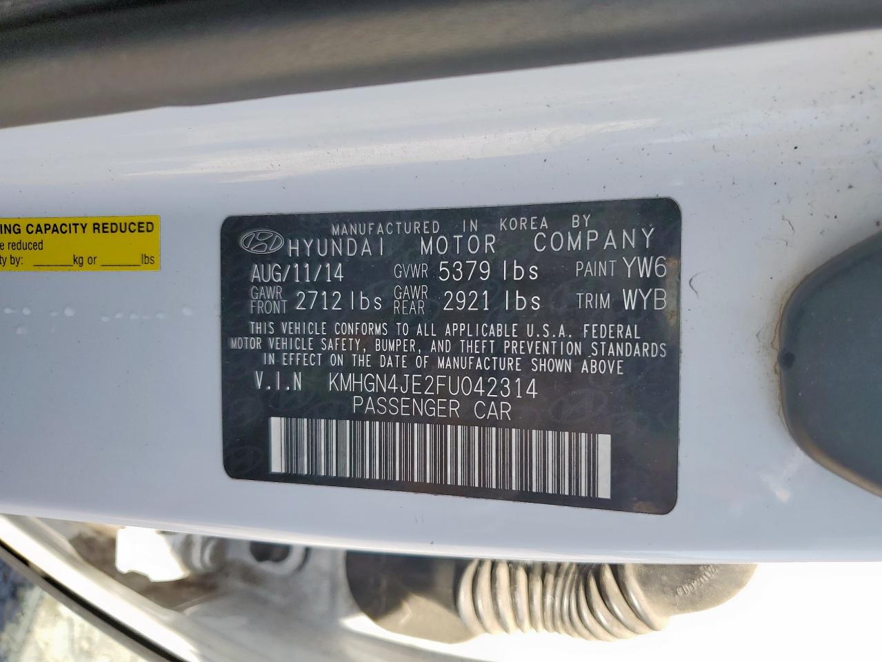 HYUNDAI GENESIS 3.8L