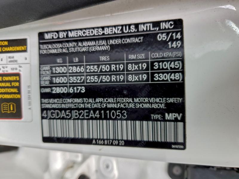 2014 MERCEDES-BENZ ML 350 #3296210445