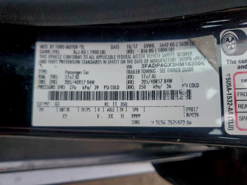 2017 FORD FIESTA ST #3297013387