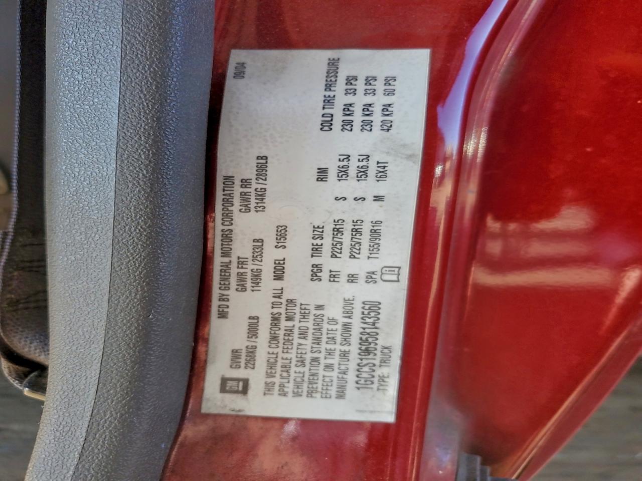 Lot #3301874458 2005 CHEVROLET COLORADO