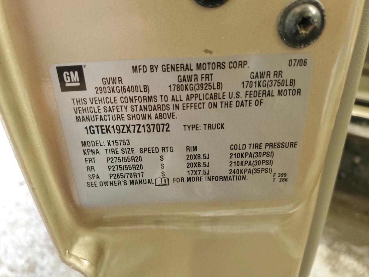 Lot #3280335959 2007 GMC NEW SIERRA