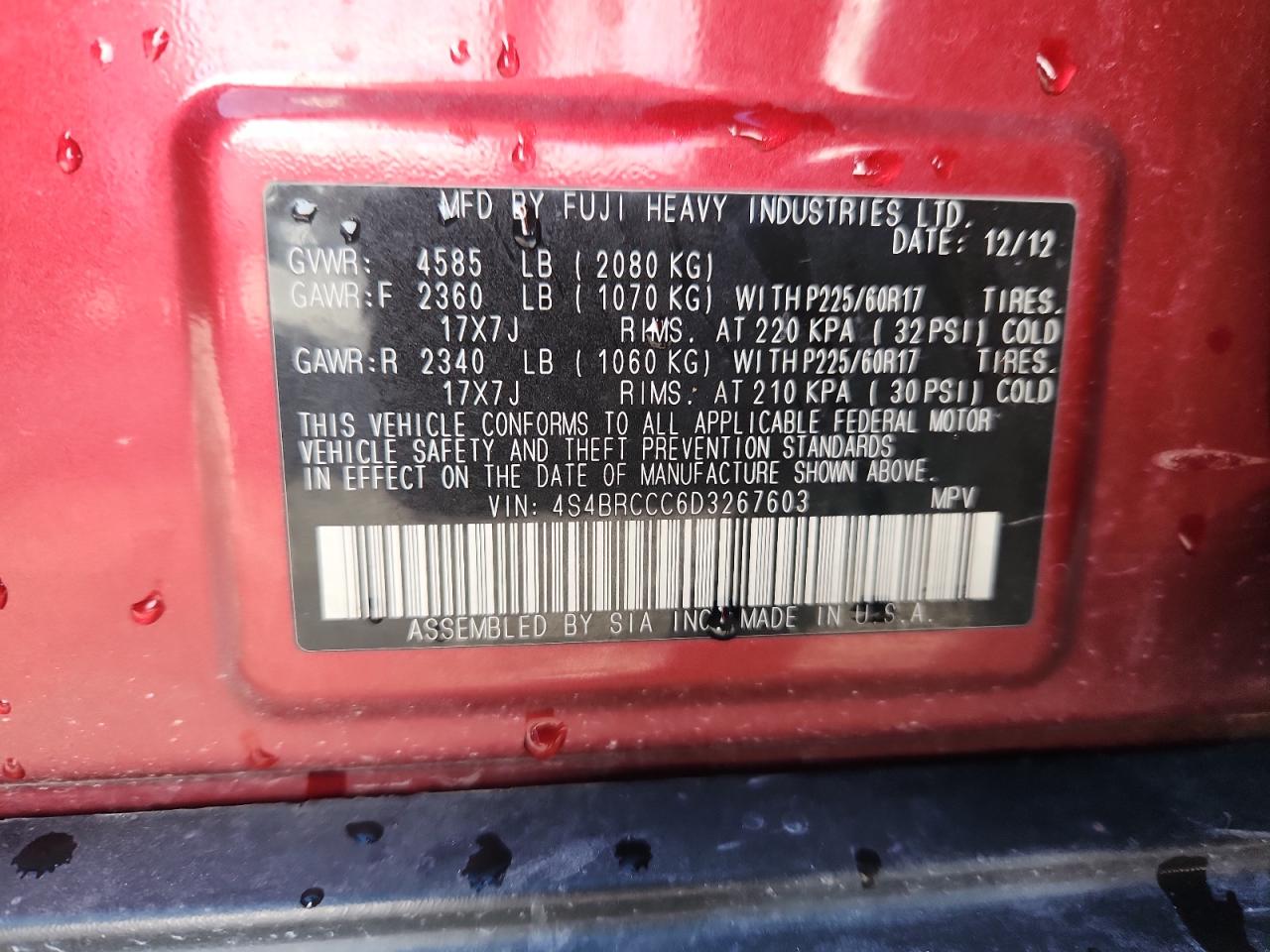 SUBARU OUTBACK 2.5I PREMIUM