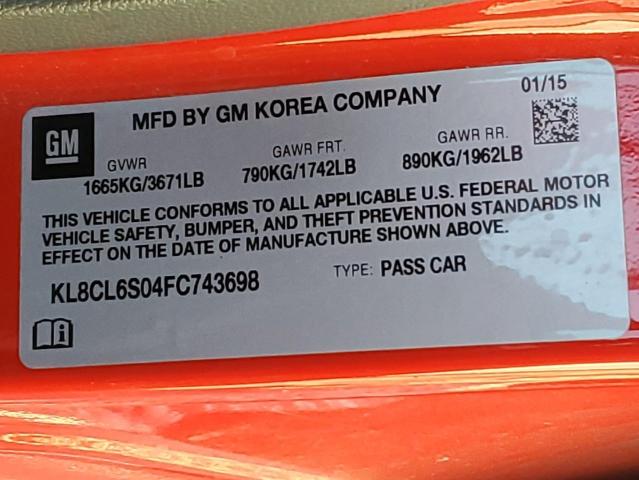 2015 CHEVROLET SPARK EV 2 - KL8CL6S04FC743698