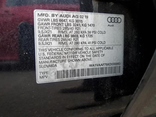 2019 AUDI Q7 PRESTIG #3285846561