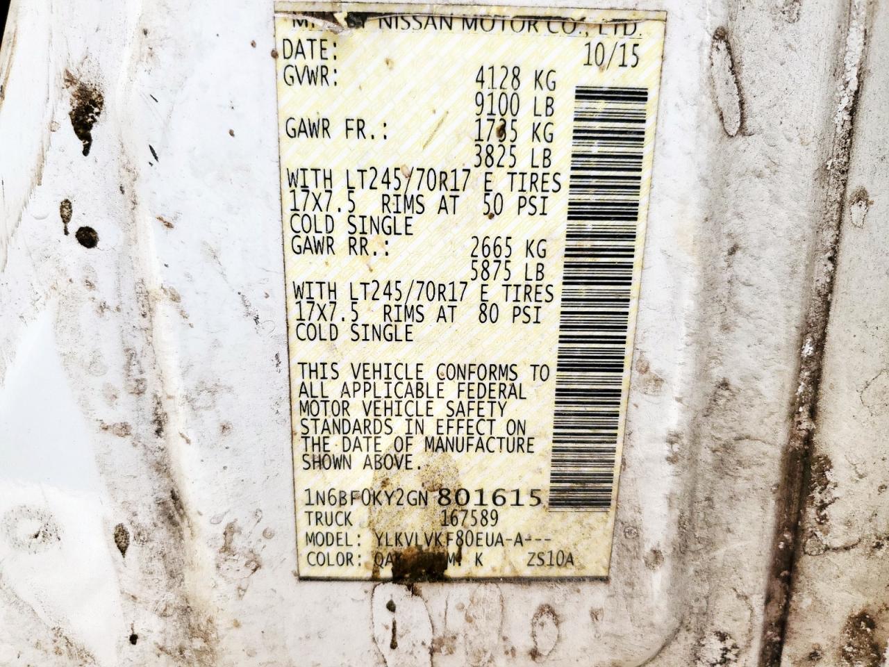 NISSAN NV1500 1500 S