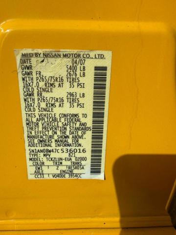 2007 NISSAN XTERRA OFF #3292450690