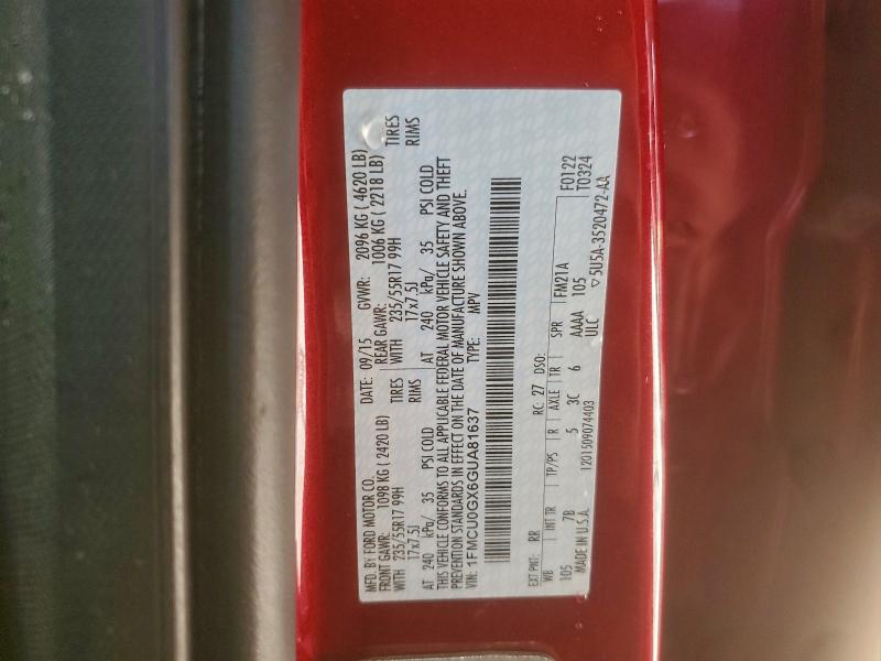 2016 FORD ESCAPE SE #3301820412