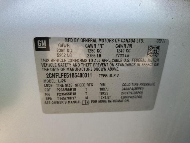 2011 CHEVROLET EQUINOX LT #3305358362