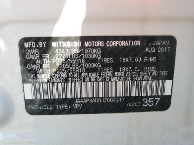 2018 MITSUBISHI OUTLANDER - JA4AP3AU0JZ004317