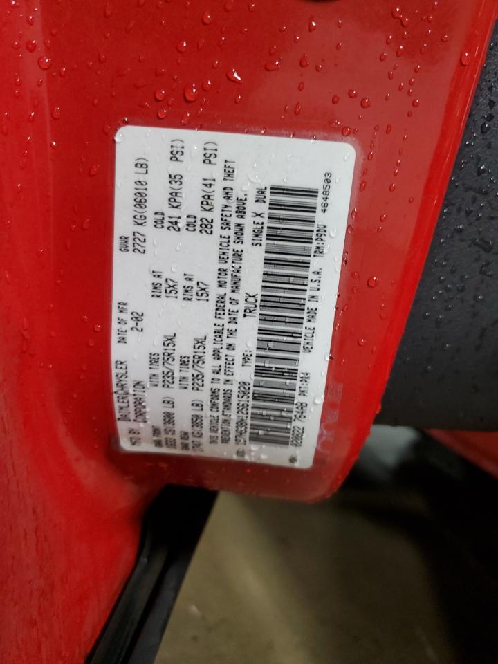 Lot #3291340135 2002 DODGE DAKOTA QUA