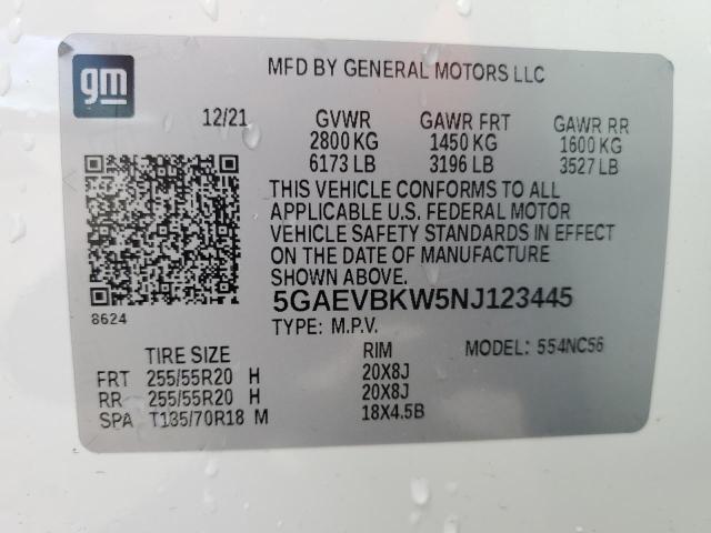 2022 BUICK ENCLAVE PR - 5GAEVBKW5NJ123445