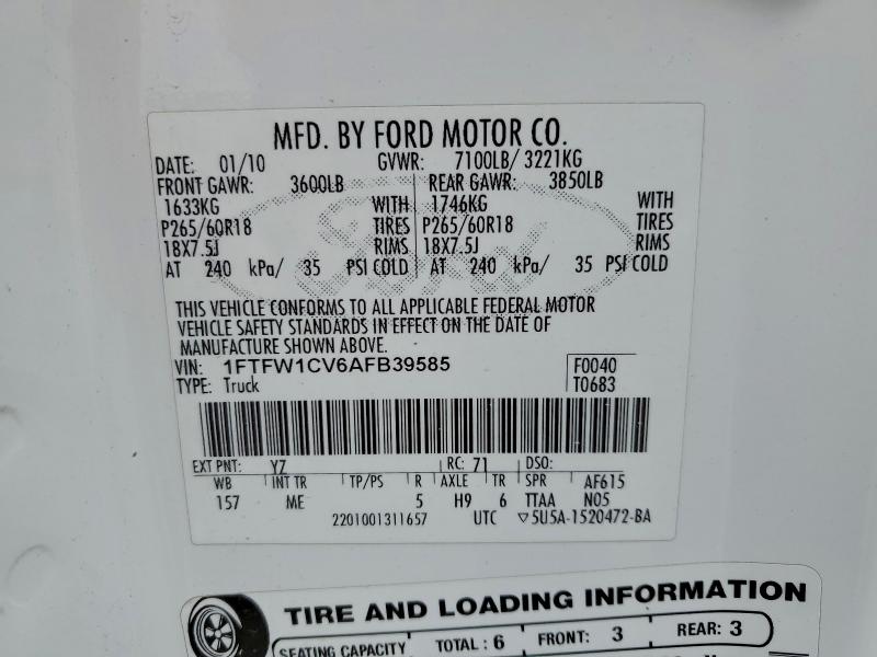 2010 FORD F150 SUPER #3298009171