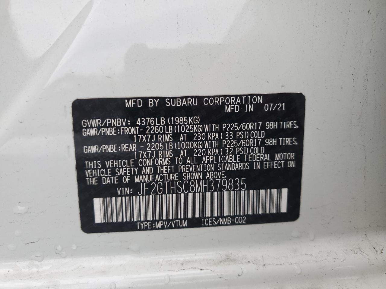 SUBARU CROSSTREK SPORT