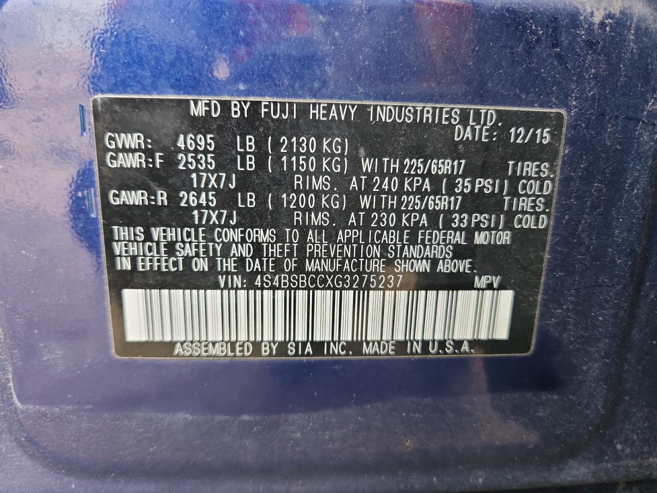 SUBARU OUTBACK 2.5I PREMIUM